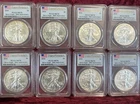 8 Coin Lot 2016 Silver American Eagle MS70 PCGS First Strike Some Toning See Pic