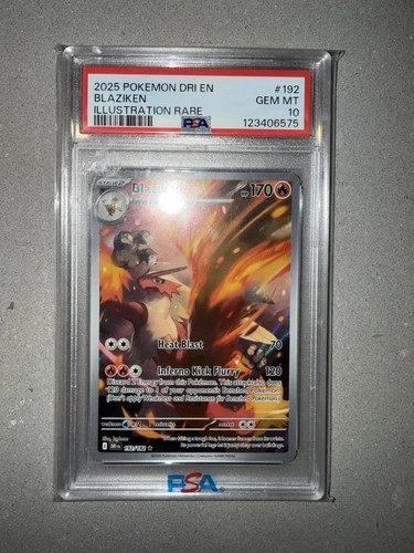 Pokémon Blaziken 192/182 Sv10: Destined Rivals Illustration Rare PSA 10