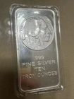 BUFFALO nickel 10oz Pure Silver bar Bullion 10 Troy Ounces