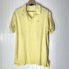 VTG 90s Polo Ralph Lauren Shirt XL Yellow Preppy Old Money Golf Made in USA