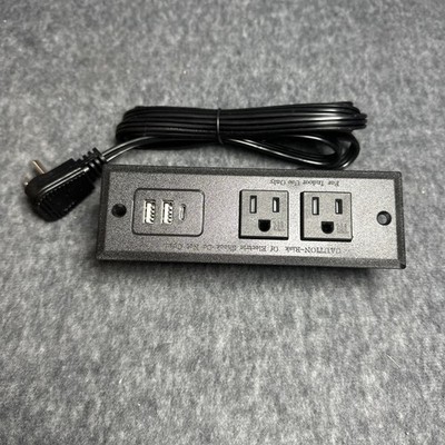Recessed Power Strip Flush Mounted Drawer Outlet with USB-C USB-A Ports