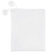 White Mesh Bath Toy Organizer Reusable Hanging Storage Bag for Bathroom Toys
