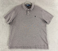 Polo Ralph Lauren Polo Shirt Mens Size XL Gray Custom Fit Short Sleeve Cotton