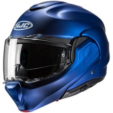 HJC F100 Motorcycle Motorbike Helmet - Plain Metallic Blue