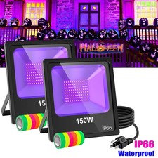 2X UV LED Black Light 150W Christmas Stage Glow Party Club Floodlight Free Tapes