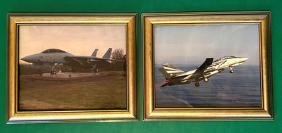 Vintage U.S. Navy F14 Tomcat Fighter Plane Framed Photos