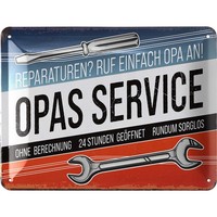 Lanolu Blechschild Opas Service Reparatur Hinweis Werkstatt Garage - 15X20Cm