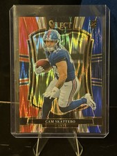 2025 Panini Select - Premier Level Cam Skattebo #195 Red & Blue Shock Prizm (RC)