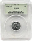 1943-S Lincoln Steel Cent PCGS MS65