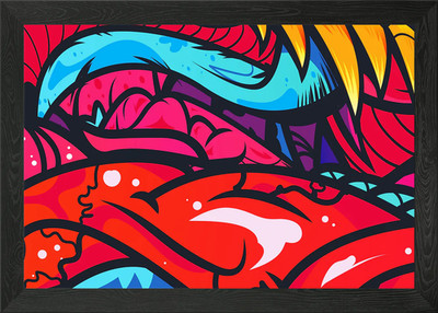 Grafitti Zeichnung gerahmtes Wandbild Poster Leinwanddruck Bild