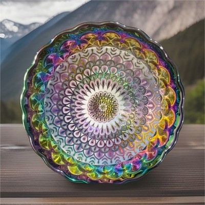 Chinese royal teacup Decorative Multicolor Geometric Pattern, Glossy Round