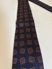 Handmade Quality Geometric Madder 100% Silk Tie 