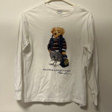 Women M Polo Ralph Lauren Bear Long Sleeve T-Shirt 150cm Classic Iconic Luxury