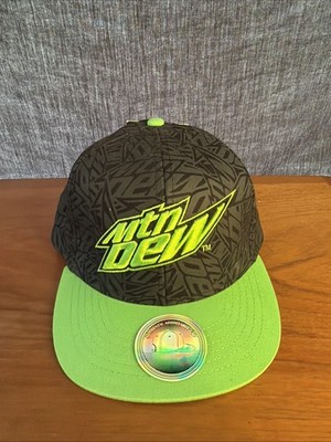 Mtn Dew Cap Soda Drink Lime Green Energy Drink Hat Snapback Mountain Livewire
