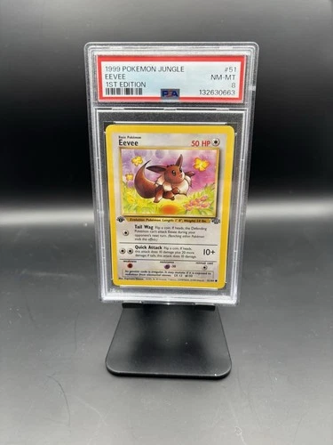 1999 1st Ed Jungle Eevee #51 PSA 8