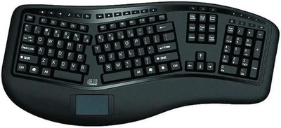 Adesso Wireless Ergonomic Desktop Touchpad Keyboard,Split Keys Design WKB-4500UB