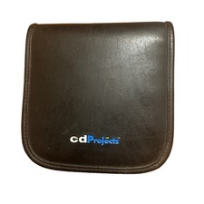 CD Projects Black Faux Leather 24 Disc CD DVD Storage Wallet Case Zipper Binder
