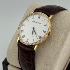 Vintage Audemars Piguet Extra Flat 14273 31mm 18k Gold Factory Diamond Bezel 4