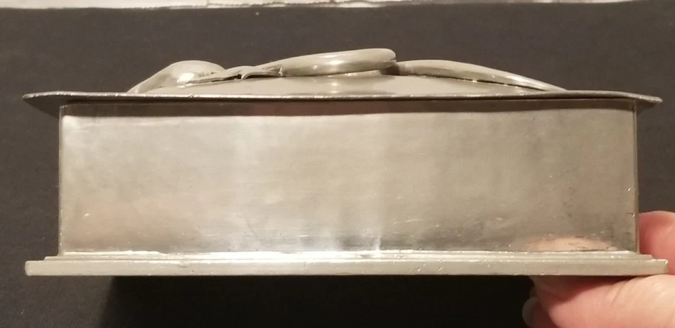 Vintage Serge Nekrassoff Pewter Metal And Wood Trinket Box Arts And Crafts~1950s - Image 2 of 4