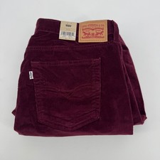 NEW Levis 725 High Rise Bootcut Corduroy Pants Burgundy 34x32 NWT