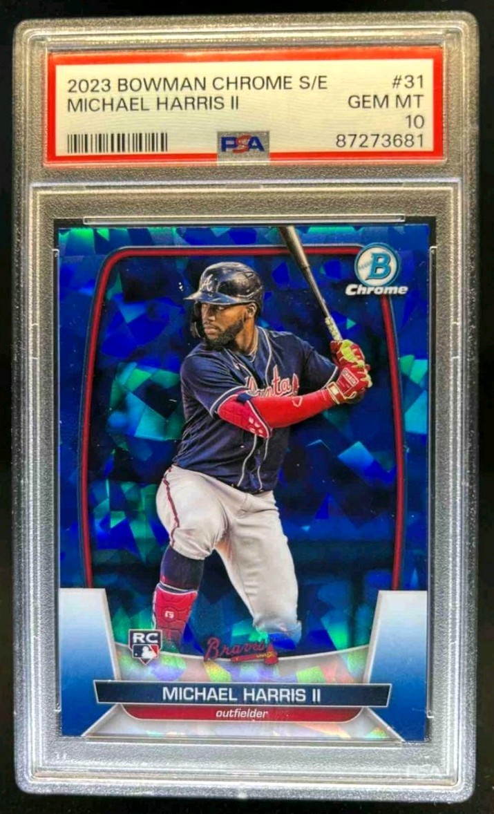 2023 Bowman Chrome Sapphire Michael Harris II RC #31 Braves PSA 10 Rookie BRAVES