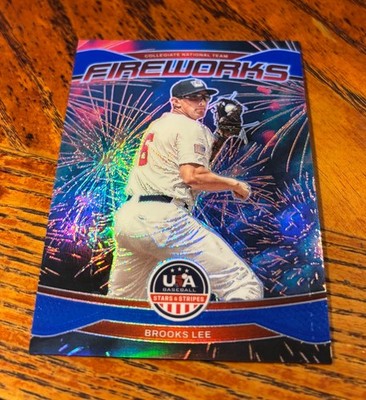 Brooks Lee 71/99 Fireworks Blue PRIZM  2026 Panini Stars & Stripes Prizm #24