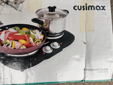 Cusimax CMHP-B212 Double Hot Plate, 2 Hobs, Black