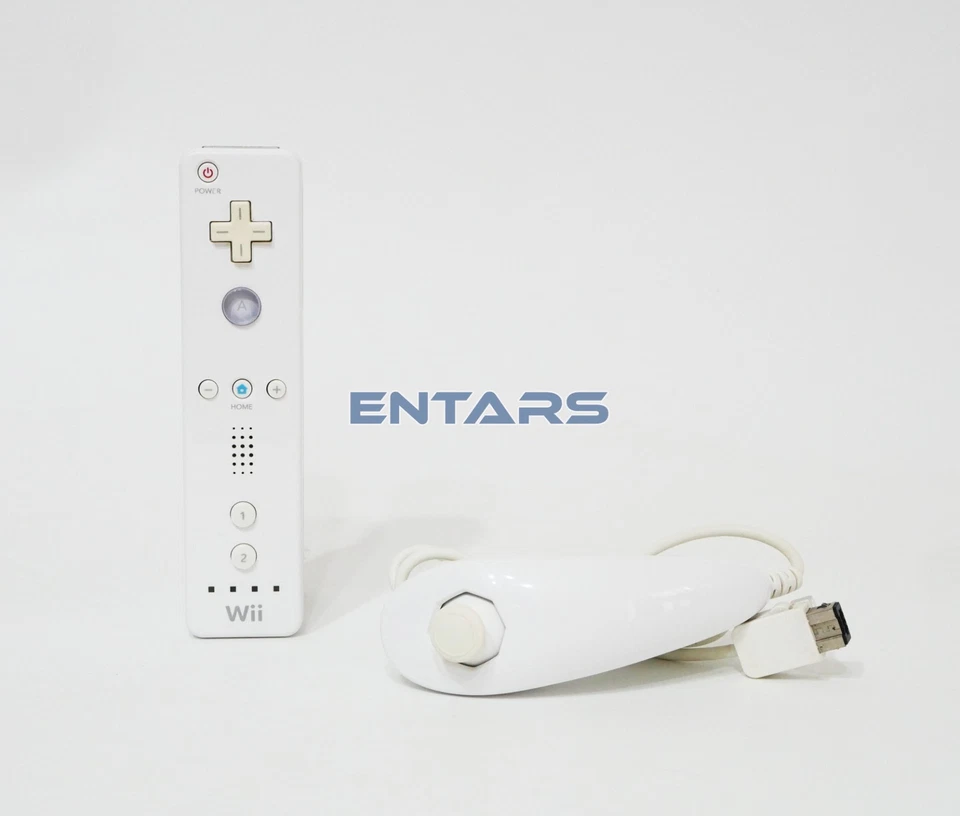 Controller Volante Nintendo Wii ORIGINALE colore Bianco / Nero con Nunchak - Immagine 3 di 4