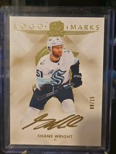 2024-25 UD The Cup Hockey Logo Marks Autograph Gold Shane Wright /15 Kraken