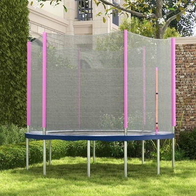 10 Fuß Trampolin Netz Ersatz Sicherheitsnetz mit Reißverschlusstür, Rosa