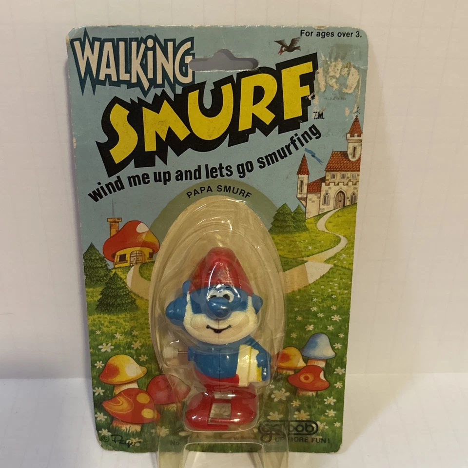 NEW Papa Smurf Wind-Up Walking Toy by Galoob - NIB Vintage Smurf Collectible - Image 2 of 4