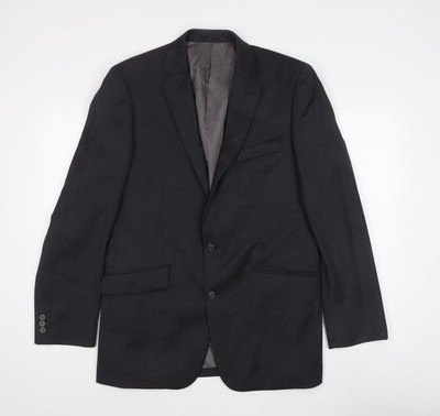 Jeff Banks grauer Wollblazer für Herren, Größe 40, Regular Fit