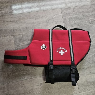 Paws Aboard Lifeguard Dog Life Jacket, Red Lifeguard - X-Large Pre Owned