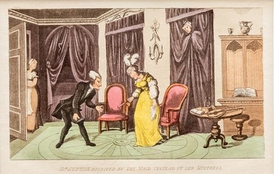 Dr. Syntax A Tour of - Aquatinta altkoloriert Rowlandson 1823 mit Passepartout