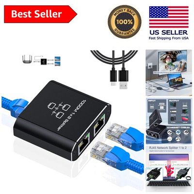 #ad Gigabit Ethernet Splitter 1 to 2 Connect Two Devices with USB Power Cable $34.16