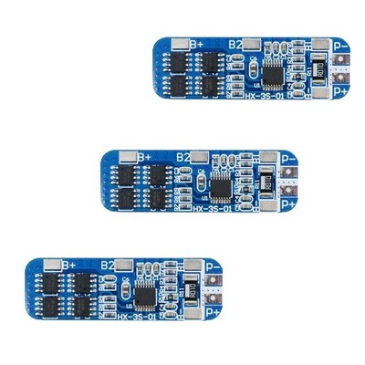 Comidox 3S 12V 10A 18650 Lithium Battery Protection Board BMS Black Blue 