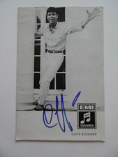 Cliff Richard autograph signed 10x15 cm postcard B/W