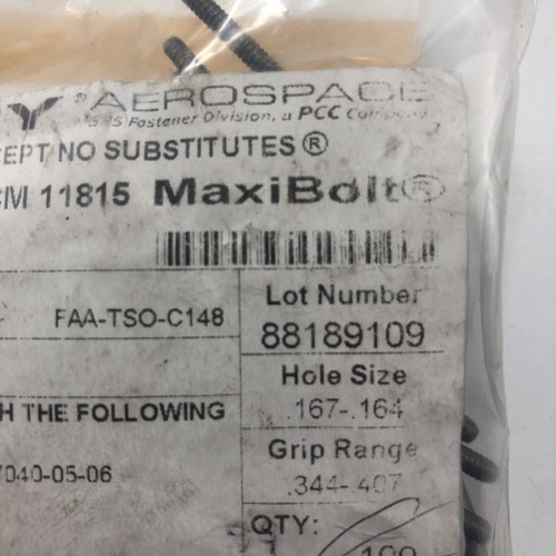 (10) Perno ciego Cherry Aerospace MaxiBolt CR7684S-05-06 MS90353-0604 - Imagen 5 de 6