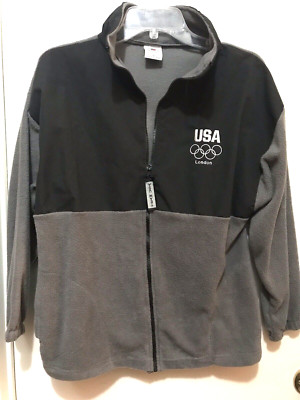 United States Olympic Committee USA London Official Jacket Size M Gray & Black