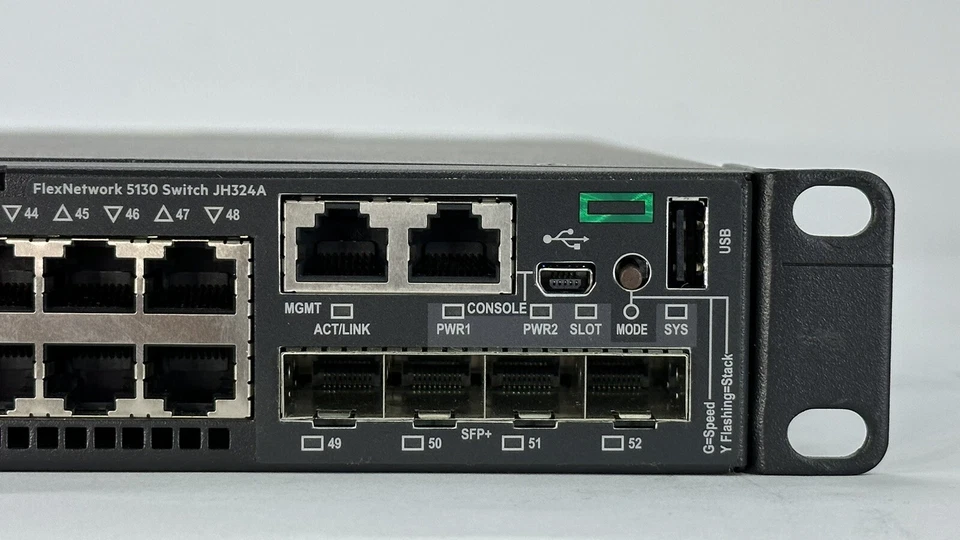 HPE FlexNetwork 5130 Switch 48G 4SFP+ 1-Slot HI 48x Gigabit 4x 10GbE 2x Fans L3 - Image 3 of 4