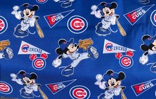 NEW CHICAGO CUBS COTTON Fabric FAT QTR 1/4 yd 18  x22  MICKEY MOUSE WIN DIY MASK
