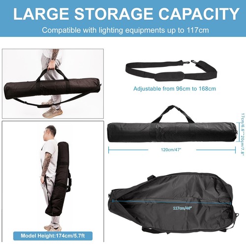 120cm Tripod Bag Carry Case Holder Padded Zip Studio Light Stand Travel UK - Picture 3 of 12
