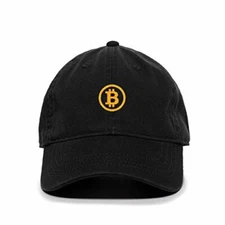 Bitcoin Cryptocurrency Baseball Cap Embroidered Cotton Adjustable Dad Hat