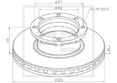 016.664-00A Bremsscheibe Ø 335 passend für MERCEDES-BENZ