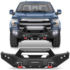 Front Bumper Steel For Ford F150 2015-2017 Wled Lights12000lbs Winch Plate Front Bumper Steel For Ford F150 2015-2017 Wled Lights12000lbs Winch Plate