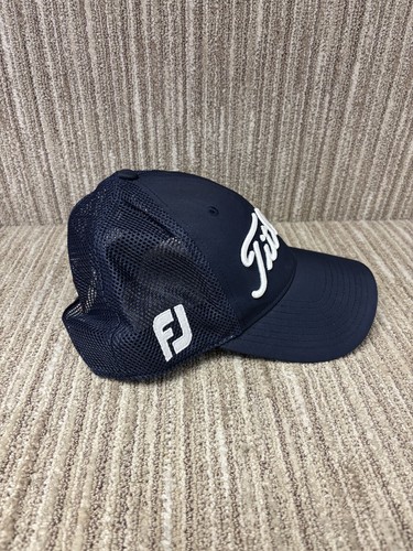 Titleist FootJoy Pro V1 Mesh Strapback Golf Hat Blue & White - Clean Condition - Picture 2 of 6