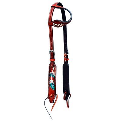 BE Bar H Equine Genuine Western American Leather Horse Premium Headstall &