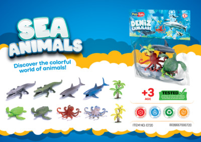 Plastiktier im Meer für spielende Kinder Großes Meerestierpaket - Sea Life Play