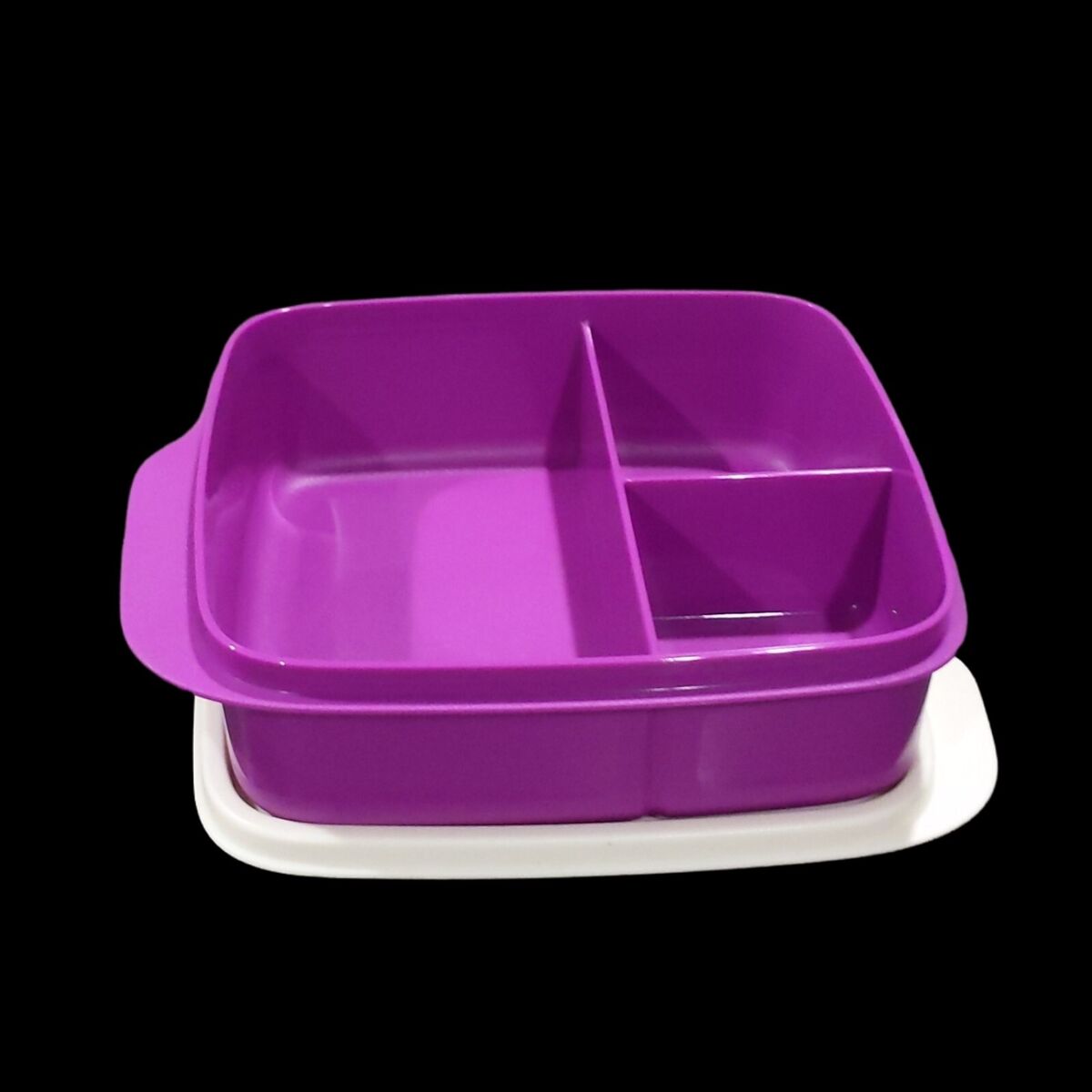 Tupperware Lunch Square Divided Packette Lunch Box Purple Color New
