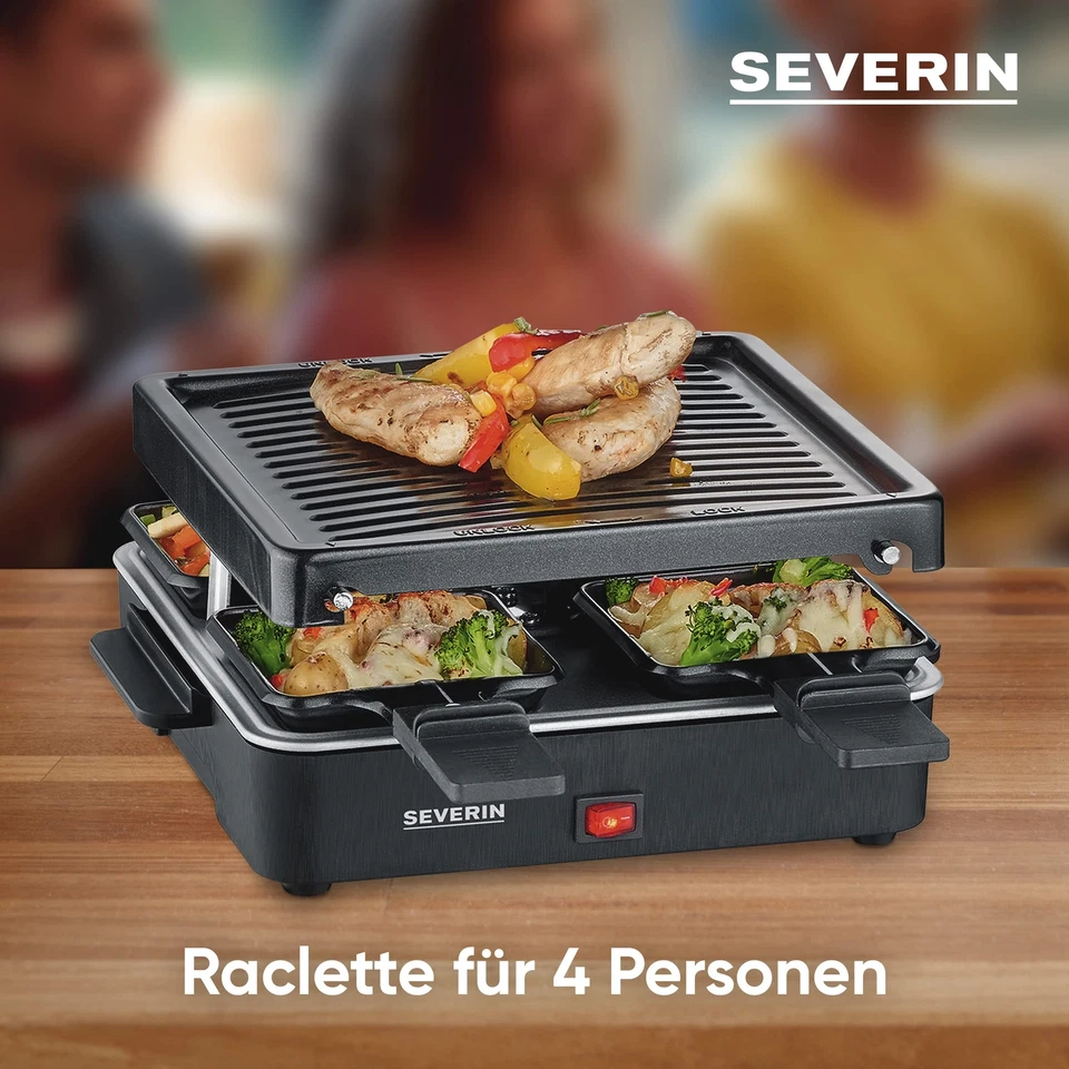 Mini Raclette-Grill für 4 Personen platzsparend und kompakt antihaftbeschicht... - Bild 4 von 4